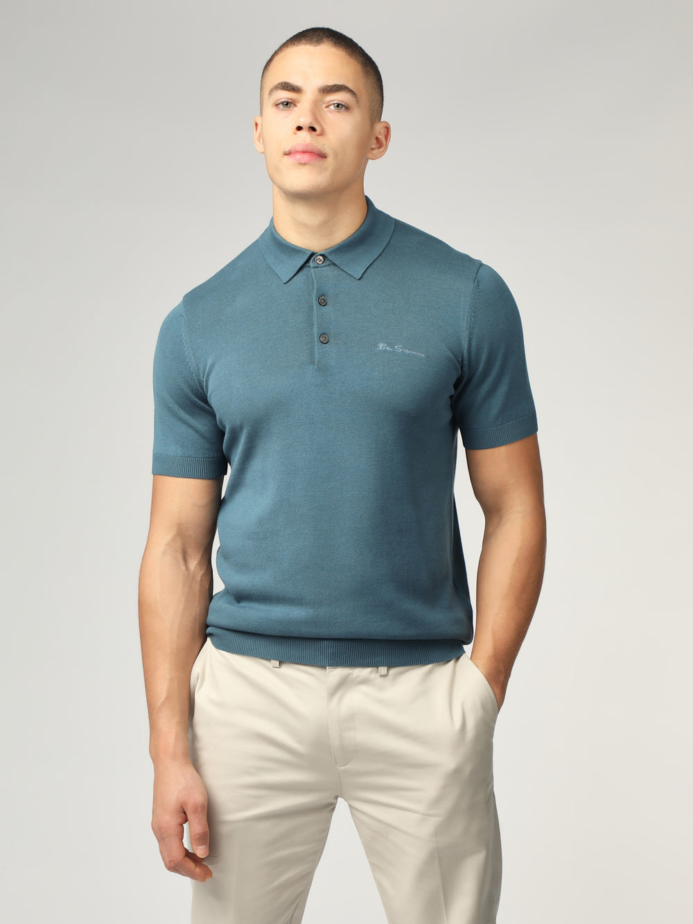 Knitwear Ben Sherman Signature Short Sleeve Polo Turquoise | PNX-74539796